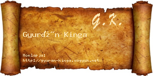 Gyurán Kinga névjegykártya